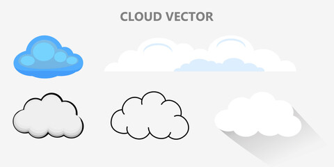 Set of clouds vector editable