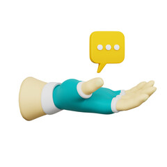 Hand Looking Up 3D Icon