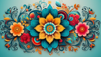 Fototapeta na wymiar Arabesque mandala pattern design with abstract background