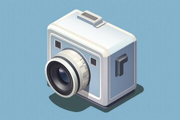 Colorful 3D cartoon camera isometric