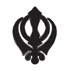 Khanda graphic design of Sikhism symbol, symbol of unity.