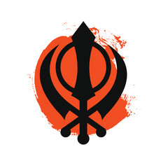 Khanda graphic design of Sikhism symbol, symbol of unity.