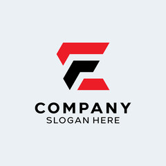 Letter EF FE Simple Monogram Logo