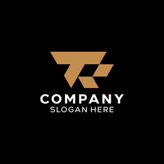 Letter TR RT Simple Monogram Logo