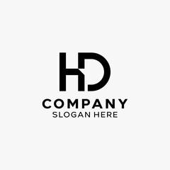 Letter HD DH Simple Monogram Logo