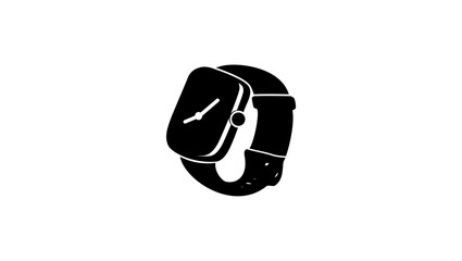 smart watch, black isolated silhouette