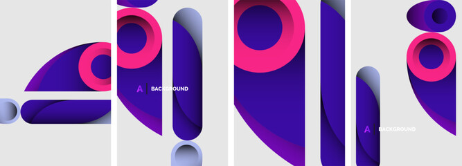Abstract round shapes and circles poster designs. Vector illustration For Wallpaper, Banner, Background, Card, Book Illustration, landing page