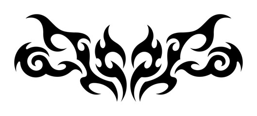 Y2K Tattoo Heart. Neo Tribal Tattoo. Vector Gothic Acid Element in Cyberpunk 90s Emo Style