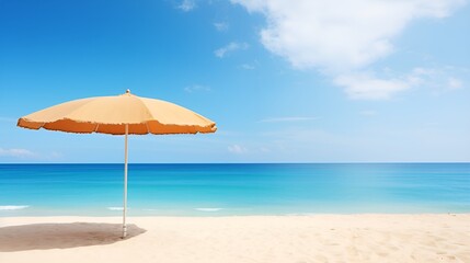 Beautiful beach with umbrella in a natural coastal setting , beautiful beach, umbrella, natural coastal setting