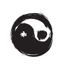 Yin Yang Chinese symbol with brush stroke design, yin yang black and white graphic design of Chinese philosophy,