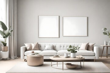 A snapshot of tranquility in a living room, where simplicity meets elegance with unadorned...