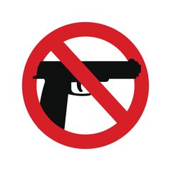 Prohibiting sign for gun. No gun sign. Vector illustration graphic design.
