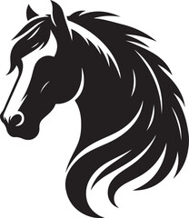 horse head silhouette, vector artwork of horse head