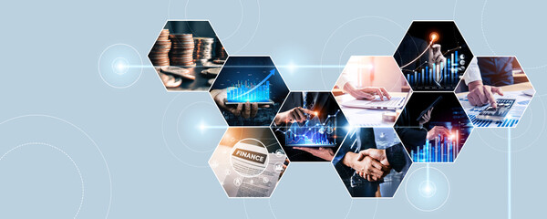 Futuristic business digital financial data technology concept for future big data analytic and...