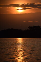 sunset over the river