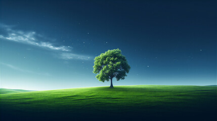 tree in field at the night
