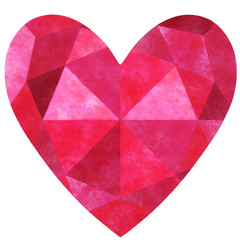 Naklejka na ściany i meble Ruby gemstone clipart images Heart shape PNG