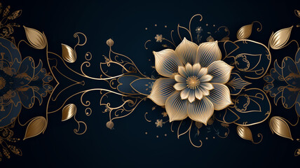 Hand drawn golden mandala pattern design with gorgeous - obrazy, fototapety, plakaty
