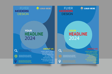 Two Creative Business Agency Flyer Design.Creative business agency flyer template design . marketing, business proposal, promotion, advertise, publication, cover page. eps file 12.