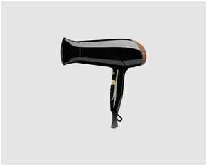 Hair drier machine vector illustration. Barber shop tools icon. Blow drier, Hair care, Hair dresser tools, Electronic machine, Saloon drier, Beauty and fashion, Technology.