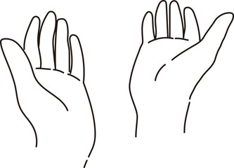 広げた両手を差し出すイラスト