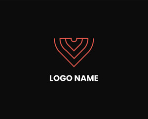 V modern monogram letter logo design template