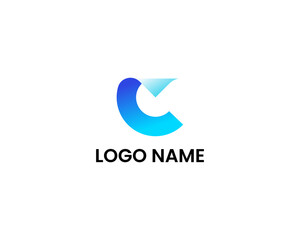 Modern C with Paper sign creative business logo design template