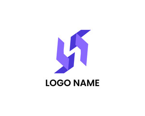 Modern HS letter logo design template for branding