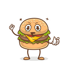 mascot burger  sticker , burger sticker , buger sticker for restraunts  cafe and advertisments
