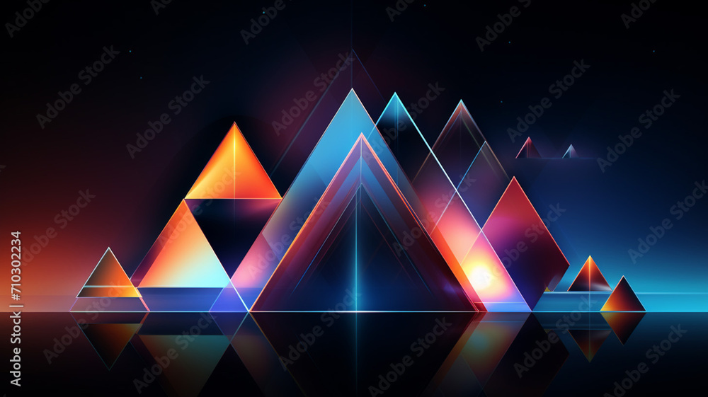 Canvas Prints beautiful set of glowing geometric shapes against an abstract