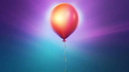 Amazing shining balloon on a celebration gradient