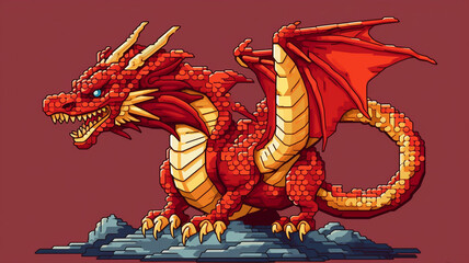 Pixel Art Dragon Game A pixel art representation