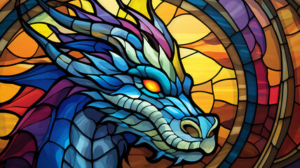 Glass Dragon Art A stained glass window