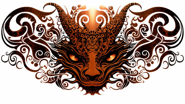 Henna Art Inspired Dragon An illustration
