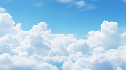 Naklejka na ściany i meble fantastic soft white clouds against blue sky background