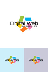 Digital web logo in vector, hand-drawn logo
