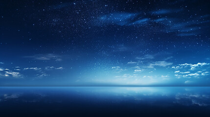 panorama blue night sky milky way and star on dark blue sky - obrazy, fototapety, plakaty