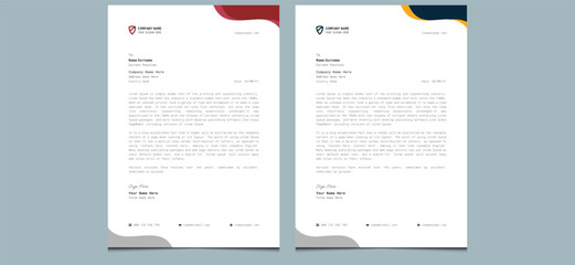 Elegant clean unique company creative minimal office corporate modern professional business letterhead design template.