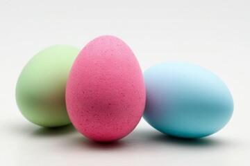 easter eggs photo shoot on white background