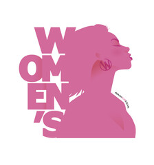 8 March, Happy International Women's Day, Women's History Month banner. Vector illustration. 