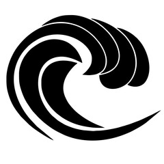 black and white vector wave