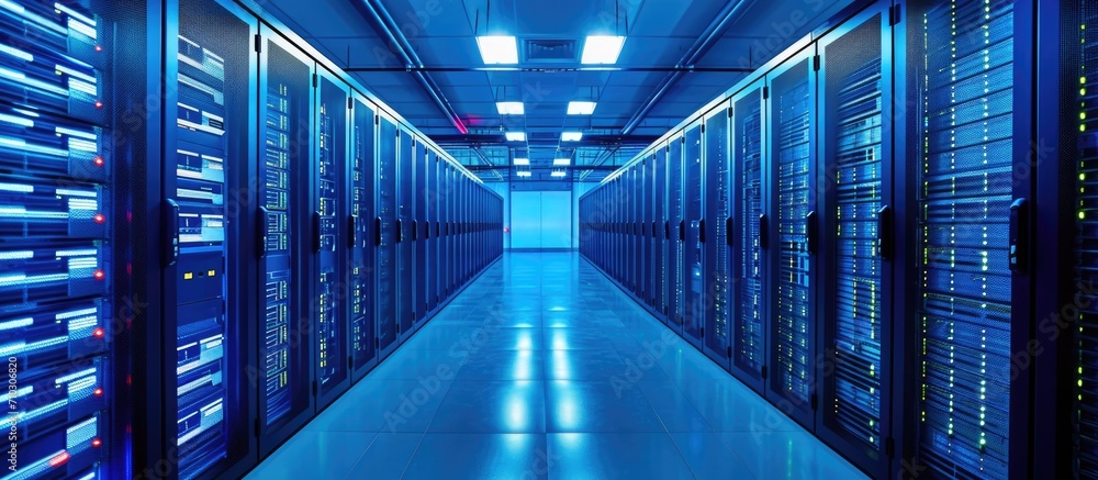 Aufkleber the server room's security is advanced and the data storage capacity is substantial.