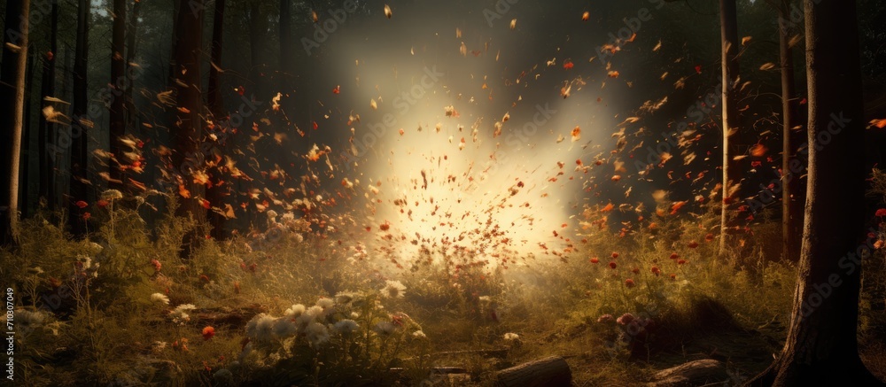 Canvas Prints forest experiences powerful explosion outdoors.