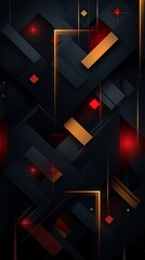 Colorful geometric structures design on black background wallpaper for phone