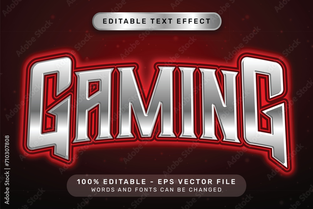 Poster gaming effect and editable text effect with light neon color