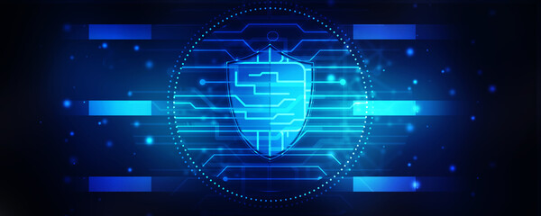 2d illustration Security concept - shield 