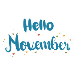 Hello November lettering