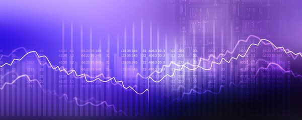 2d rendering Stock market online business concept. business Graph 