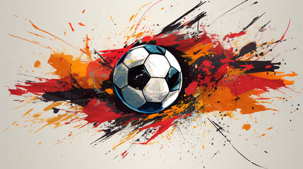 ball illustration for football, Generate AI.