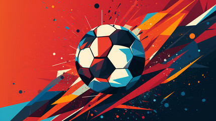 ball illustration for football, Generate AI.